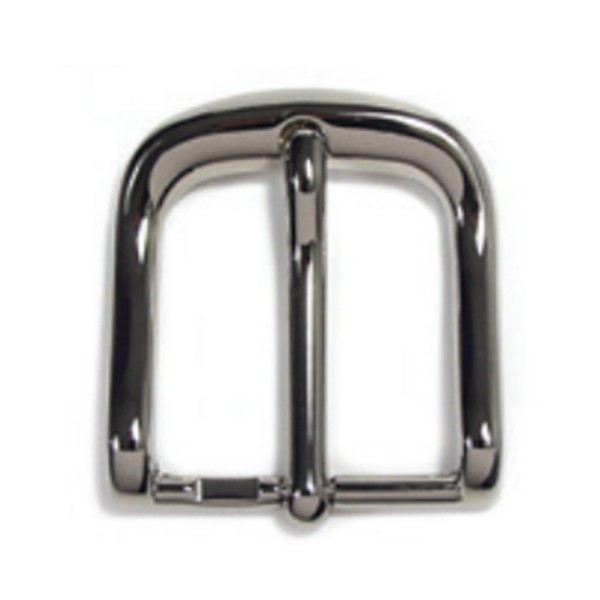 Solid Brass Buckle 35mm with Nickel Finish & Rounded Corners
