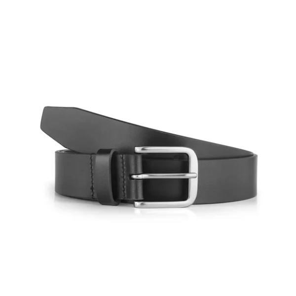35mm Black Leather Belt Large