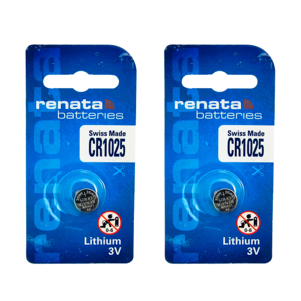 Renata Watch Batteries CR1025 Lithium. 3V. PACK OF 2