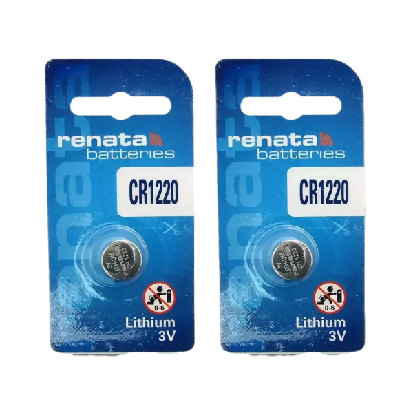 Renata Watch Batteries CR1220 Lithium. 3V. PACK OF 2