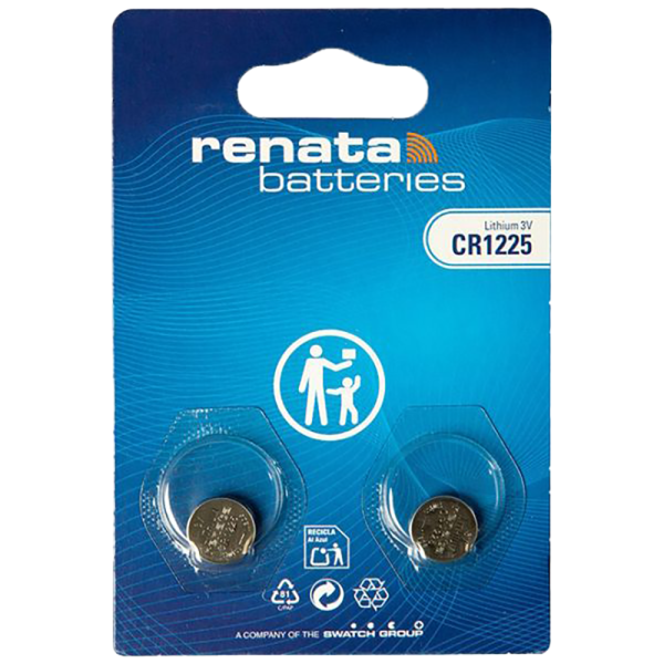 Renata Watch Batteries CR1225 Lithium. 3V. PACK OF 2