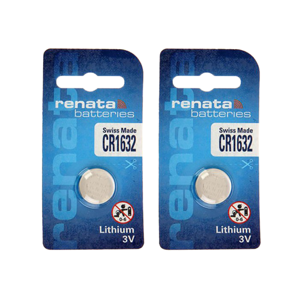 Renata Watch Batteries CR1632 Lithium. 3V. PACK OF 2