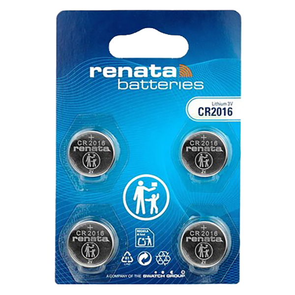 Renata Watch Batteries CR2016 Lithium. . PACK OF 4.
