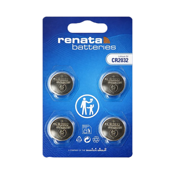 Renata Watch Batteries CR2032 Lithium. 3V.. PACK OF 4.