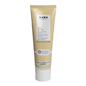 Bama Essentials Shoe Cream Tube with Applicator Sponge Light Brown 75ml