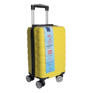 Compact Carry on Travel Cabin Suitcase, Yellow 40cm x 25cm x20cm