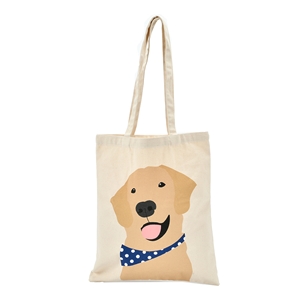 Dog print Canvas heavy duty shopper tote bag, Neutral