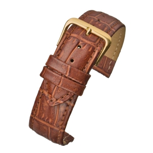 Birch Deluxe Range Watch Straps Padded Crocodile Tan 14mm