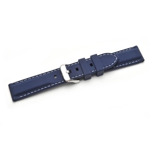 Birch Silicone Watch Straps White Stitch Blue 18mm