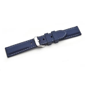 Birch Silicone Watch Straps White Stitch Blue 22mm